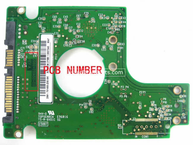 Western Digital WD1600BEVS Scheda Elettronica 2060-701450-011