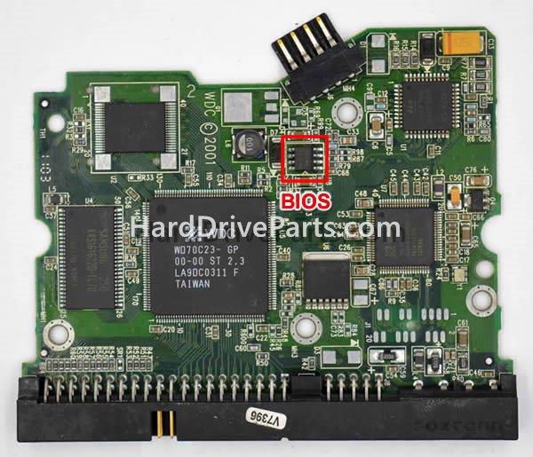 Scambia il chip del bios su 2060-001092-007 Scheda Elettronica Hard Disk WD