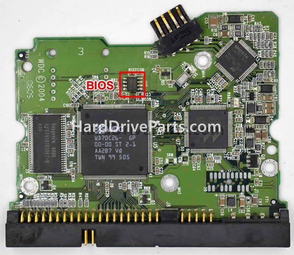 Scambia il chip del bios su 2060-001266-000 Scheda Elettronica Hard Disk WD
