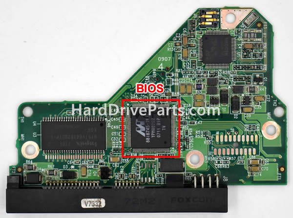 Scambia il chip del bios su 2060-701444-003 Scheda Elettronica Hard Disk WD