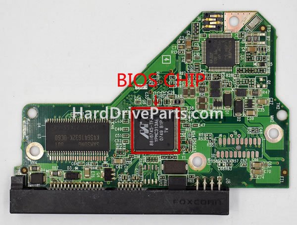 Scambia il chip del bios su 2060-701444-004 Scheda Elettronica Hard Disk WD