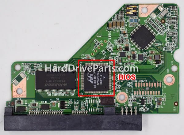 Scambia il chip del bios su 2060-701590-000 Scheda Elettronica Hard Disk WD