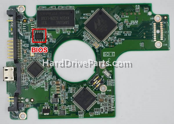 Scambia il chip del bios su 2060-701650-000 Scheda Elettronica Hard Disk WD