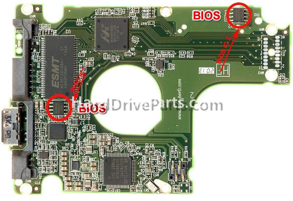 Scambia il chip del bios su 2060-771950-000 Scheda Elettronica Hard Disk WD