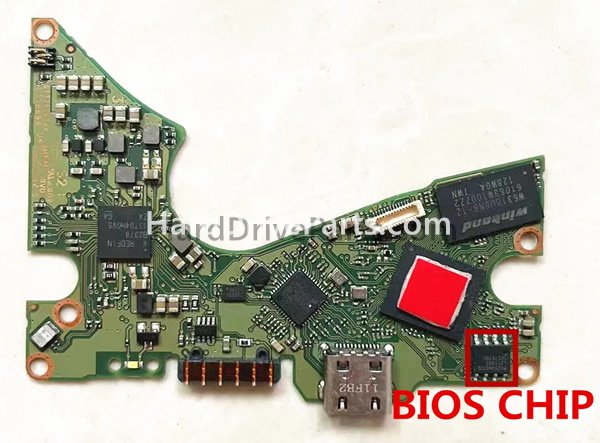 Scambia il chip del bios su 2060-810033-001 Scheda Elettronica Hard Disk WD