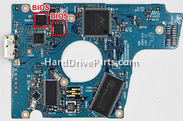 Scambia il chip del bios su G003309A Scheda Elettronica Disco Rigido Toshiba