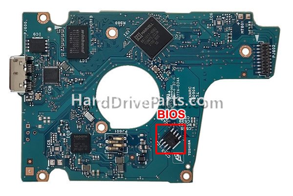 Scambia il chip del bios su G0090A Scheda Elettronica Hard Disk Toshiba