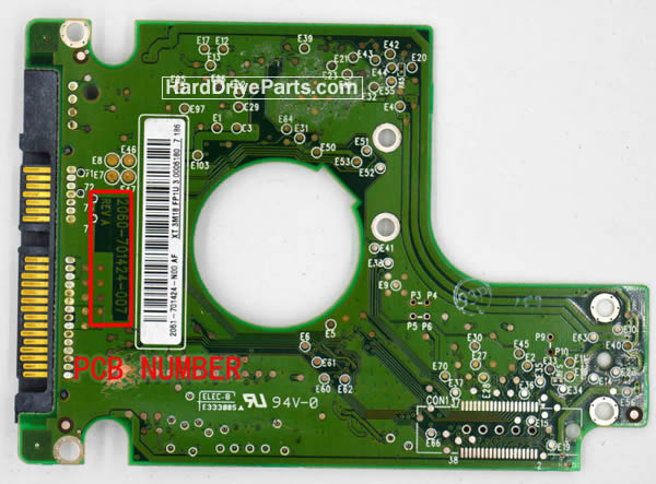 WD WD400BEVS-75LAT0 Scheda Elettronica PCB 2060-701424-007